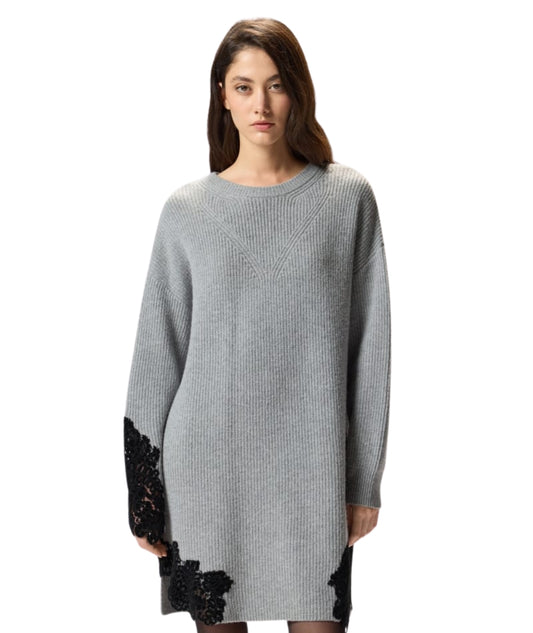 Pinko Abito in Misto Lana con Pizzo VALLEDAOSTA Grigio