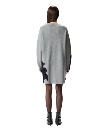 Pinko Abito in Misto Lana con Pizzo VALLEDAOSTA Grigio