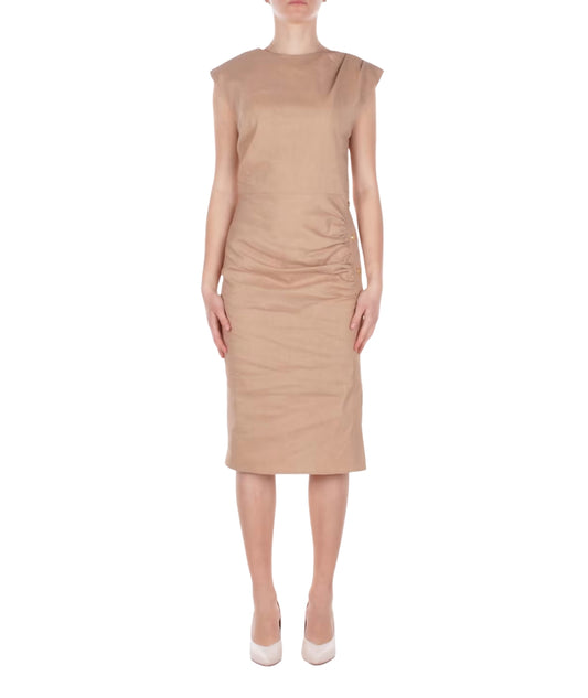 Pinko Abito in Misto Lino Stretch Alissa 106521 A34I Beige 