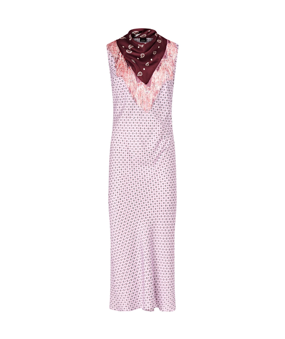 Pinko Abito in Twill con Stampa Foulard Adria 106200 A31L Rosa 
