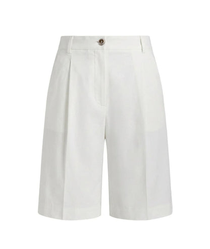 Pinko Bermuda in Misto Lino e Viscosa Bryana 106594 A34I Bianco 