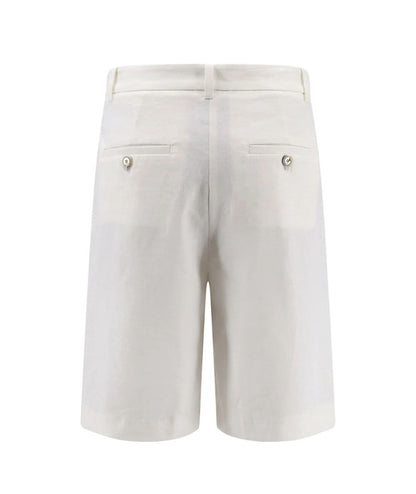 Pinko Bermuda in Misto Lino e Viscosa Bryana 106594 A34I Bianco 