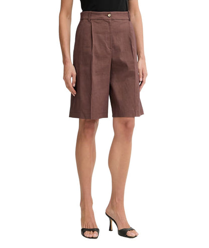 Pinko Bermuda in Misto Lino e Viscosa Bryana 106594 A34I Marrone