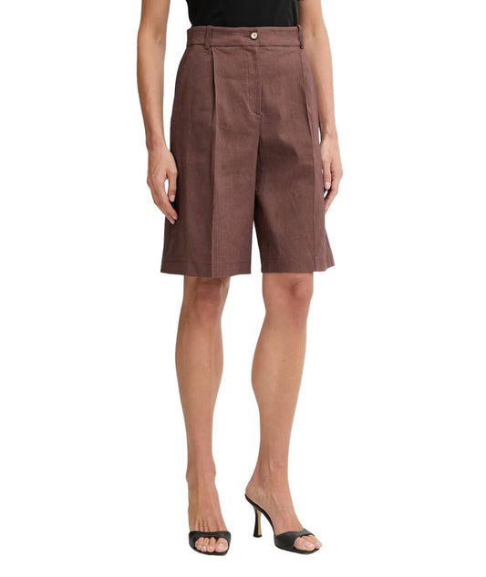 Pinko Bermuda in Misto Lino e Viscosa Bryana 106594 A34I Marrone
