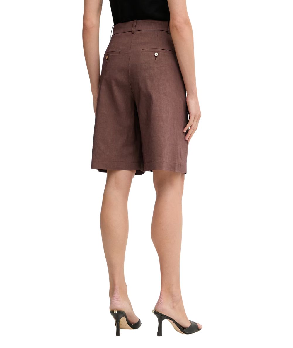 Pinko Bermuda in Misto Lino e Viscosa Bryana 106594 A34I Marrone