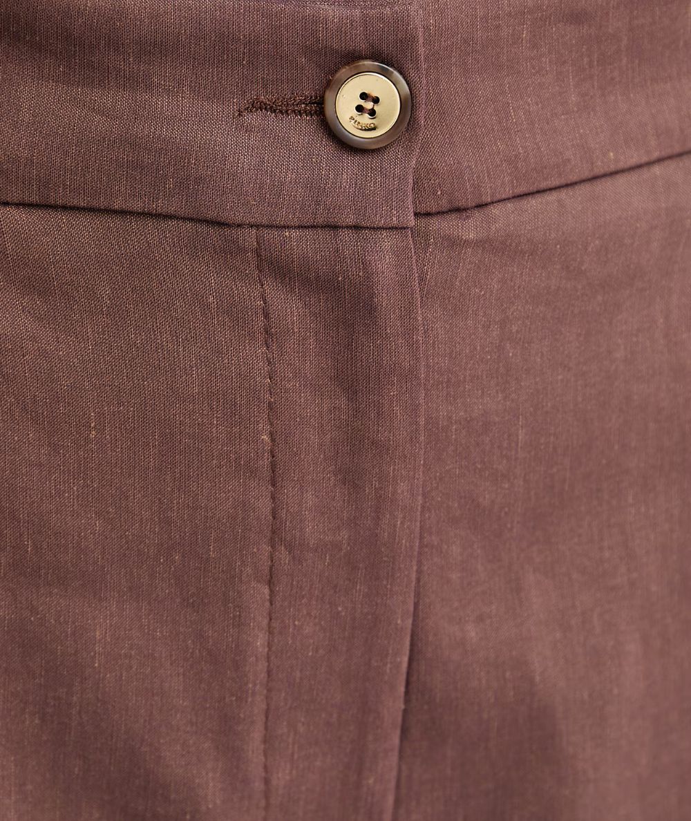 Pinko Bermuda in Misto Lino e Viscosa Bryana 106594 A34I Marrone