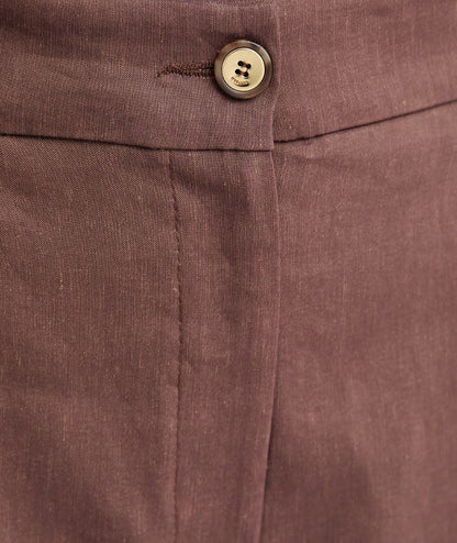 Pinko Bermuda in Misto Lino e Viscosa Bryana 106594 A34I Marrone