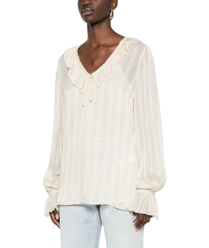 Pinko Blusa con Ruches Biddy 106276 A373 Bianco