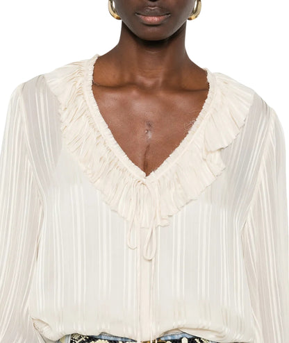 Pinko Blusa con Ruches Biddy 106276 A373 Bianco