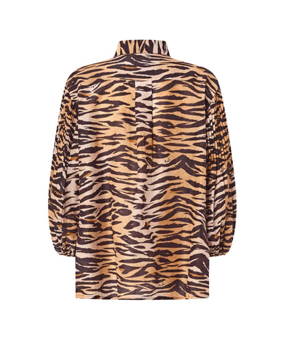 Pinko Blusa in Fantasia Animalier in Misto Seta Darcey 106576 A37Q Beige