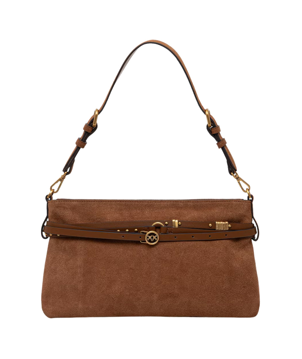 Pinko Borsa a Spalla Belt Bag Classic Suede 106176 A0F6 Marrone