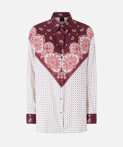 Pinko Camicia in Twill in Fantasia Stile Foulard Cher 106202 A31K Multicolore