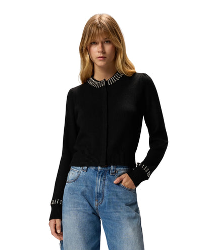 Pinko Cardigan con Strass SPEZZINO 105686 A2S4 Nero