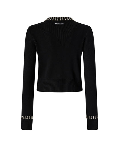 Pinko Cardigan con Strass SPEZZINO 105686 A2S4 Nero