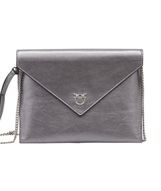 Pinko Flat Purse Handle Metallic 104820-A2O9 Grigio