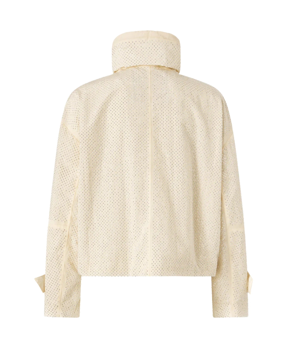 Pinko Giacca Blouson in Tela con Micro Borchie 106166 A31V Bianco 
