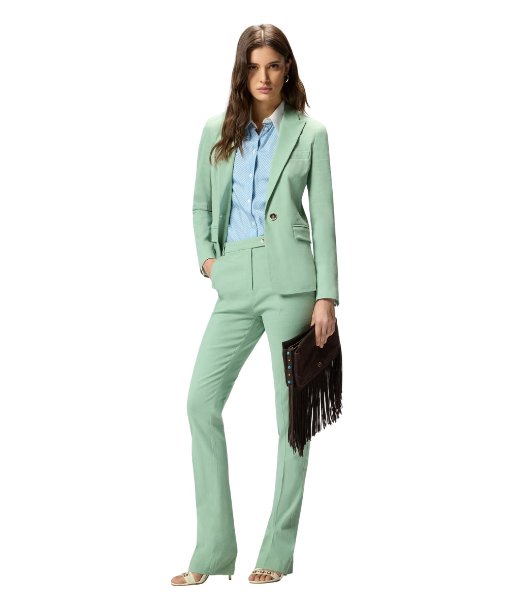 Pinko Giacca Monopetto in Misto Lino Ereda 106597 A34I Verde