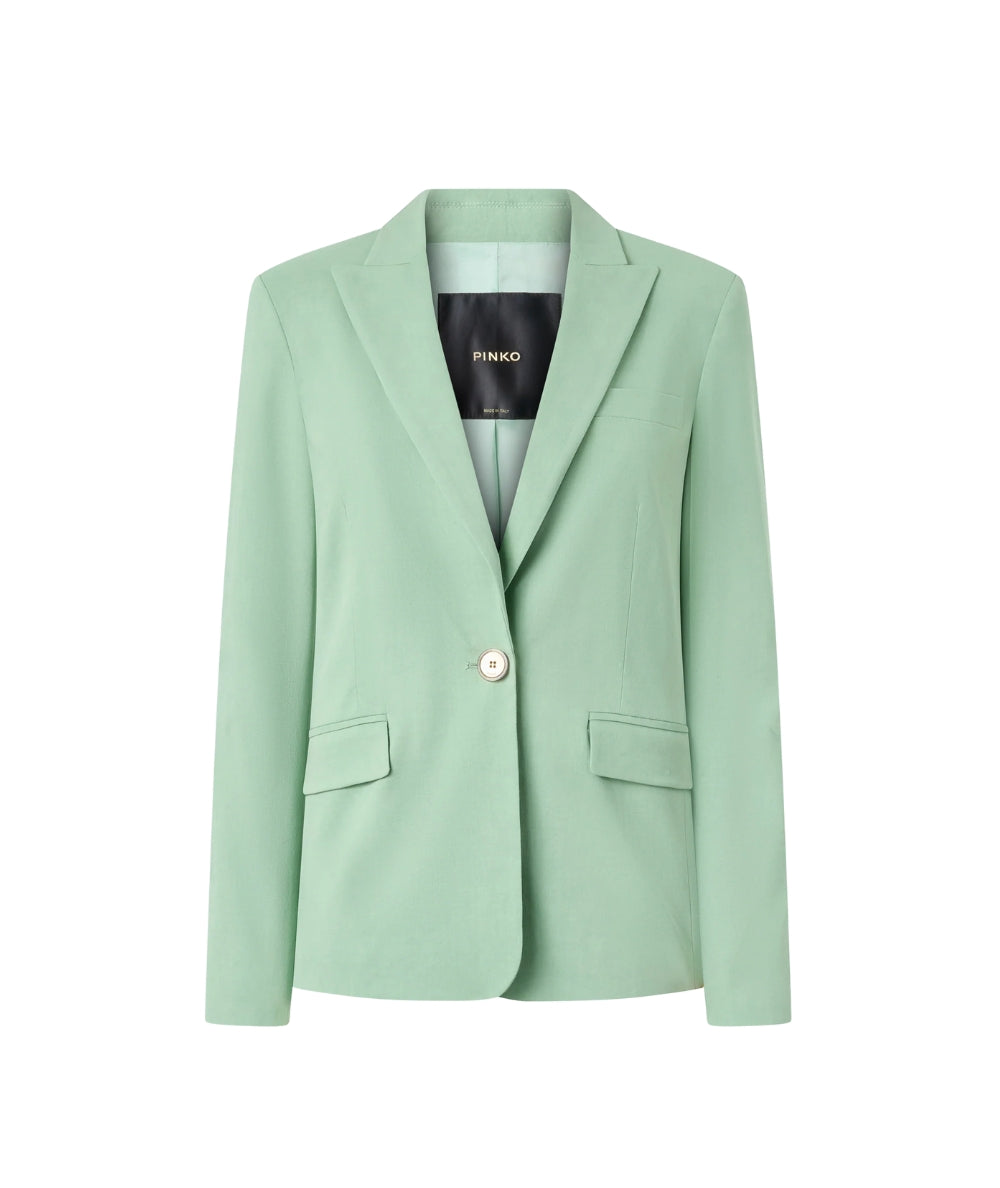 Pinko Giacca Monopetto in Misto Lino Ereda 106597 A34I Verde 