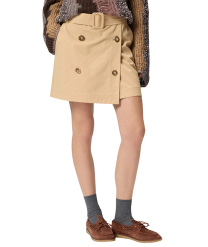 Pinko Gonna Corta in Cotone con Bottoni SYBIL 106279-A2ER Beige