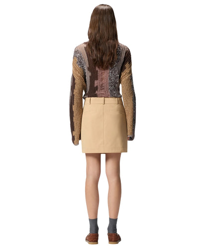 Pinko Gonna Corta in Cotone con Bottoni SYBIL 106279-A2ER Beige