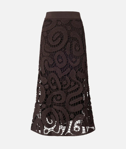 Pinko Gonna Midi in Crochet 106353 A354 Marrone