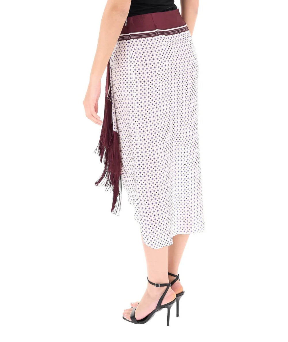Pinko Gonna in Twill Stampa Foulard Gussie 106199-A31L Multicolore