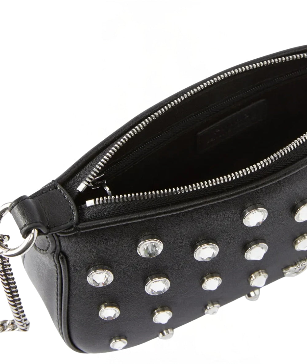 Pinko Half Moon Baguette Mini con Strass 105914-A2XQ Nero