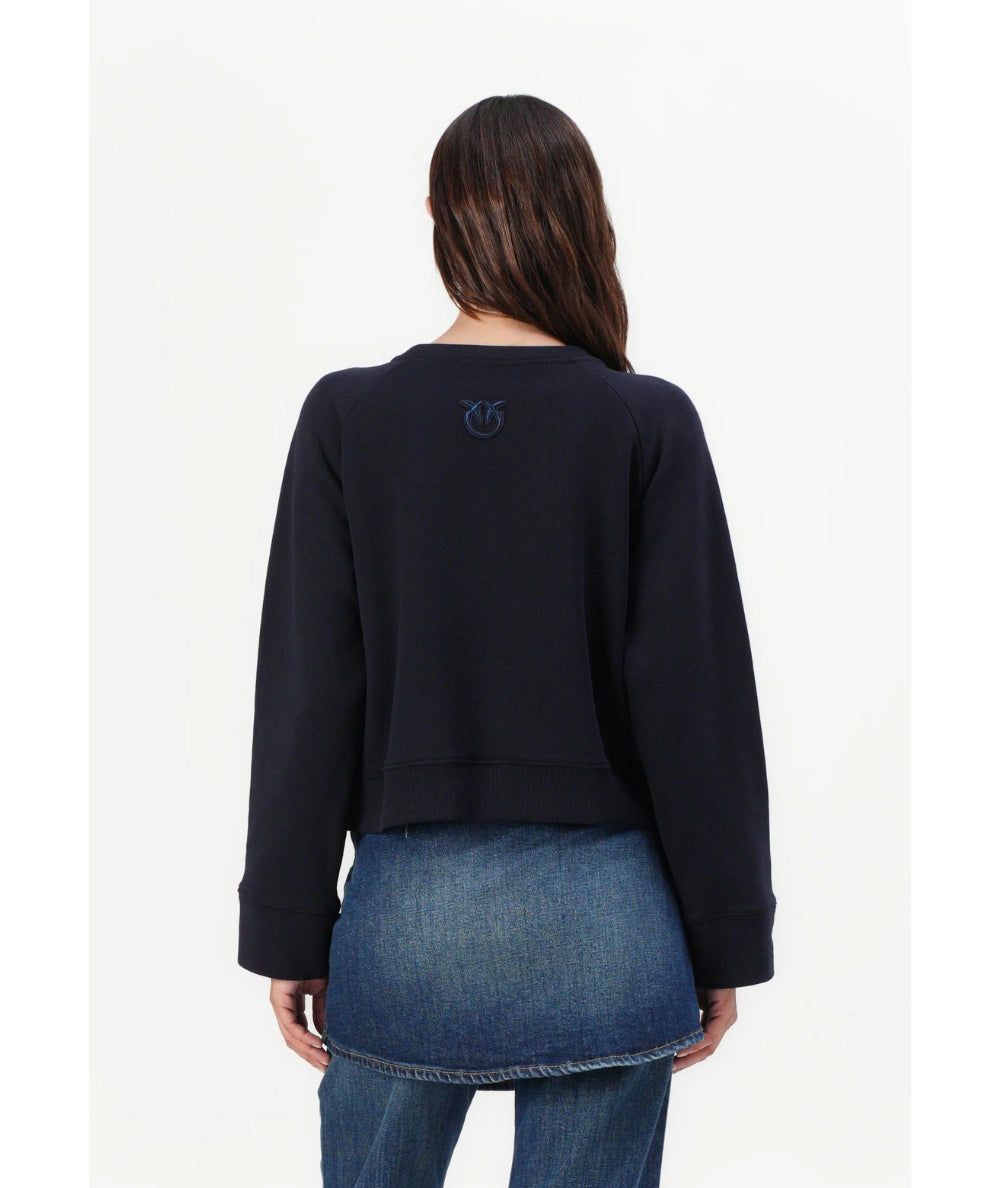 Pinko Maglia Felpa con Bottoni MARGARINA Blu Notte