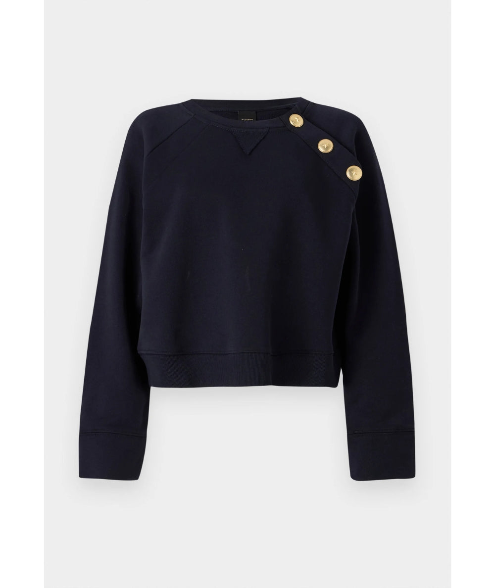 Pinko Maglia Felpa con Bottoni MARGARINA Blu Notte