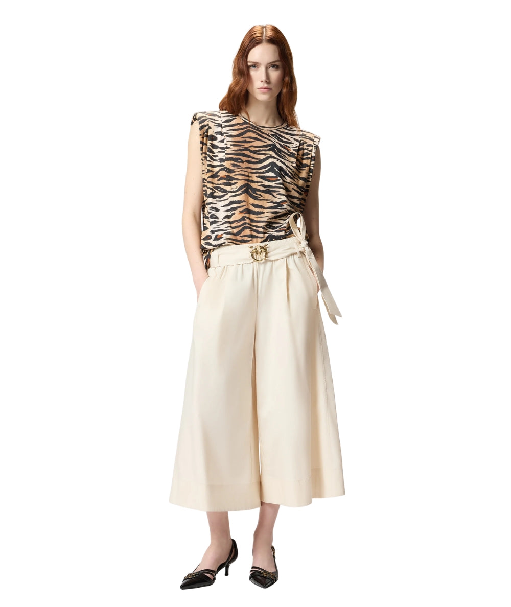 Pinko Maglia Smanicata Tigrata Myranda 106720 A37Z Nero Beige