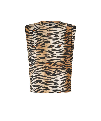 Pinko Maglia Smanicata Tigrata Myranda 106720 A37Z Nero Beige