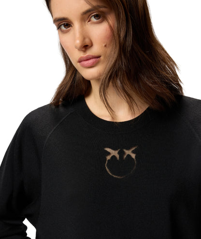 Pinko Maglia in Lana con Logo LANZAROTE Nero