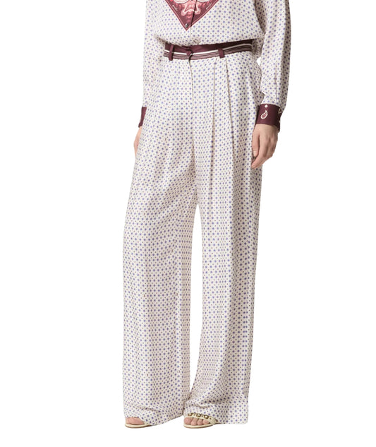 Pinko Pantalone in Twill di Viscosa in Fantasia Ruth 106203 A31K Multicolore