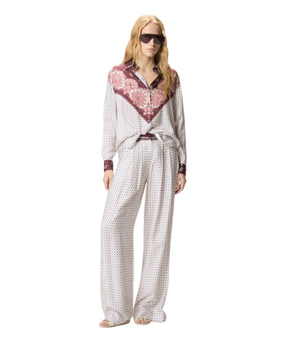 Pinko Pantalone in Twill di Viscosa in Fantasia Ruth 106203 A31K Multicolore