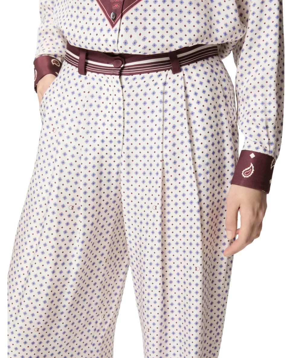 Pinko Pantalone in Twill di Viscosa in Fantasia Ruth 106203 A31K Multicolore