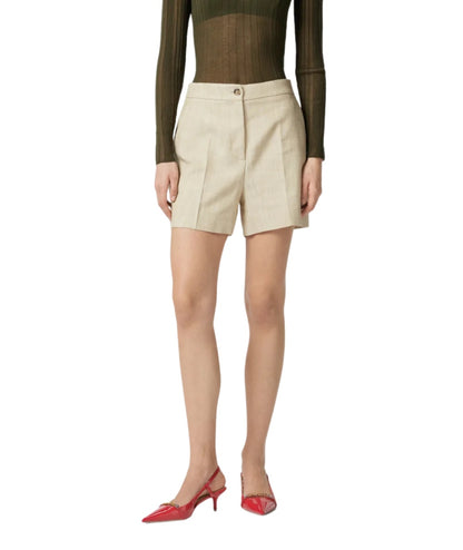 Pinko Shorts in Tela di Viscosa Penny Beige