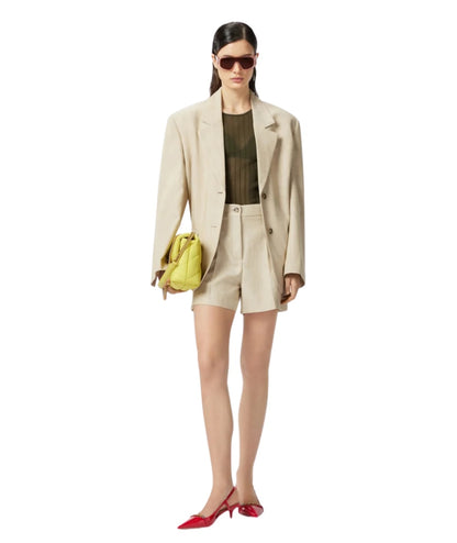 Pinko Shorts in Tela di Viscosa Penny Beige