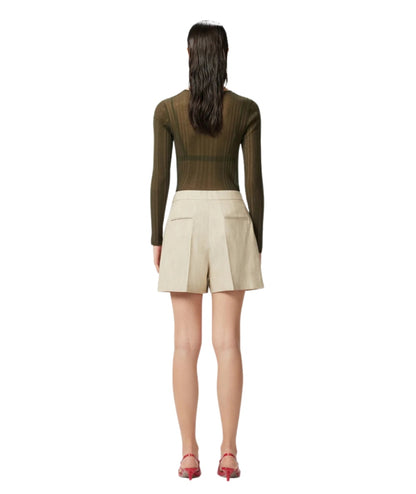 Pinko Shorts in Tela di Viscosa Penny Beige