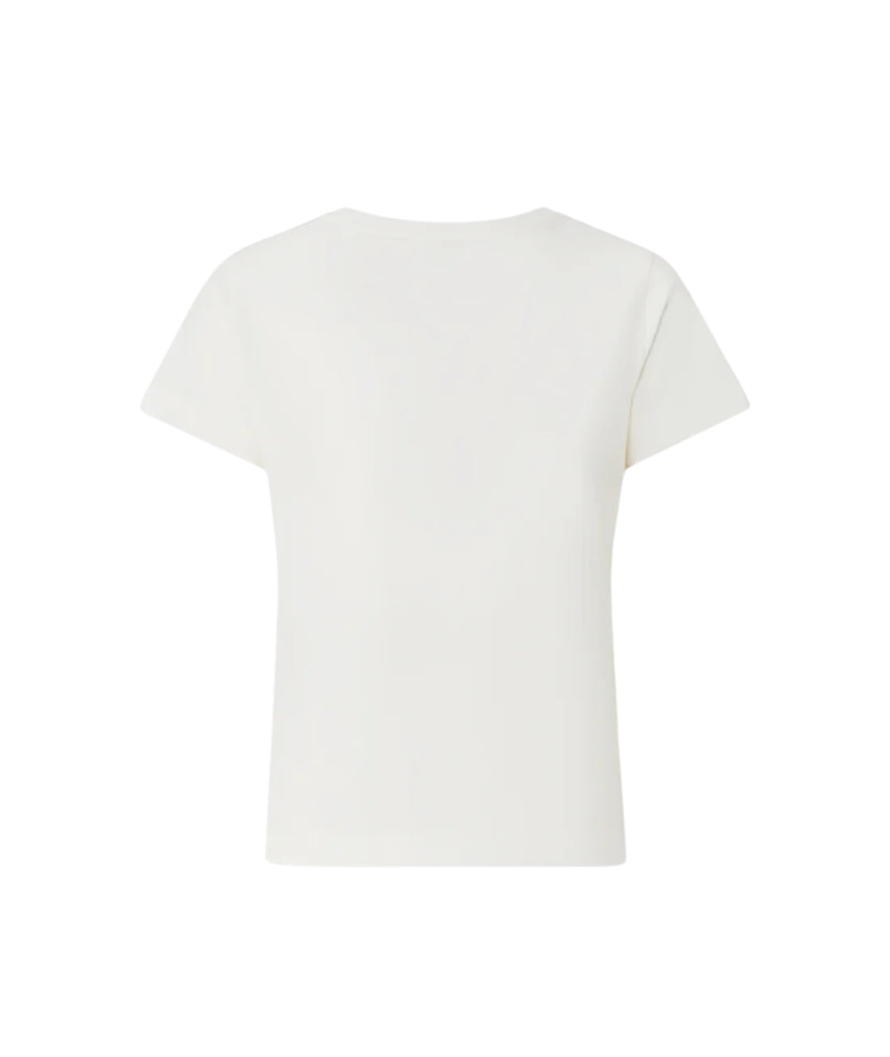 Pinko T-shirt Cotone con Lettering Basico 100373 A34F Bianco 