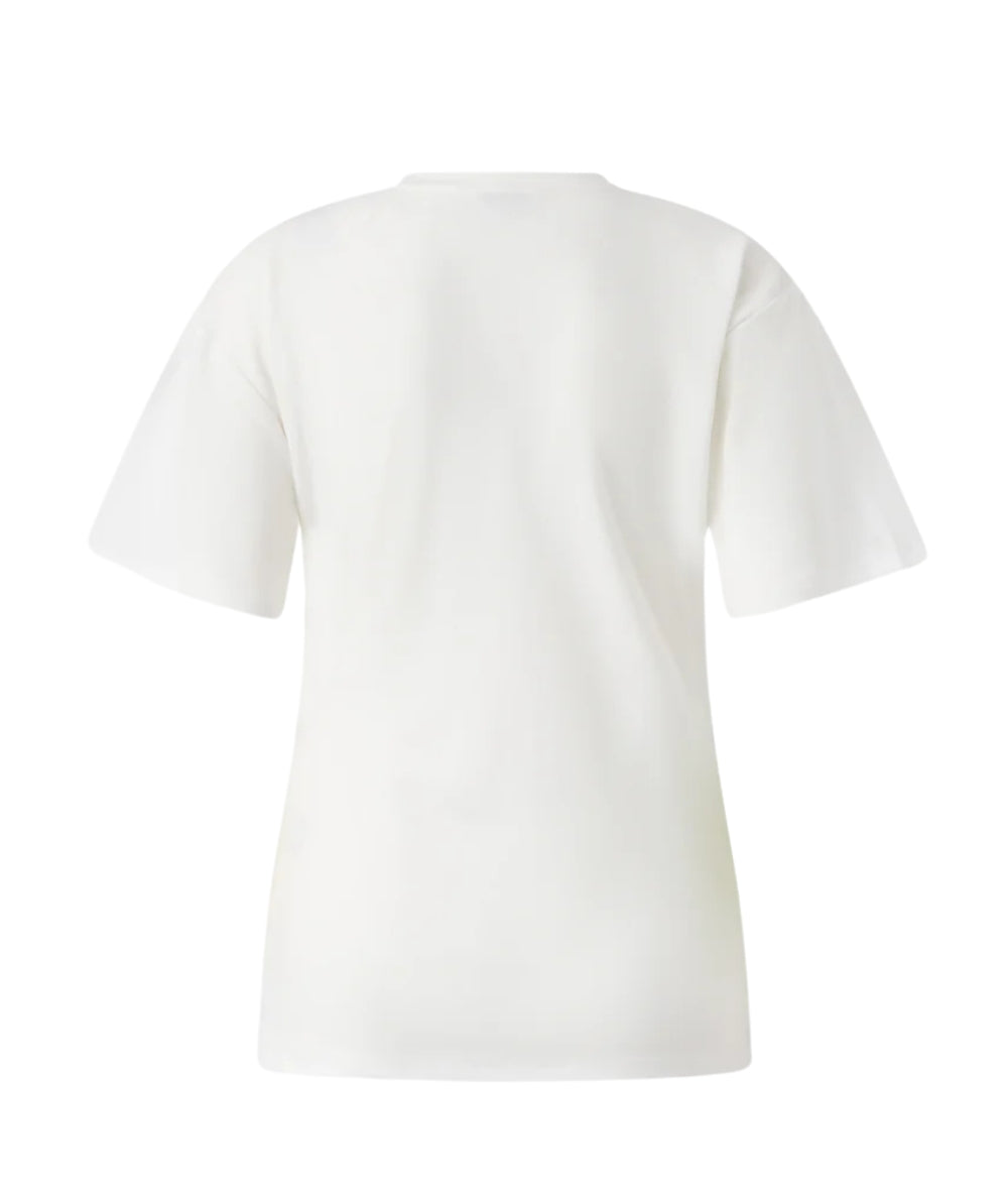 Pinko T-shirt Girocollo con Drappeggio 106455 A35D Bianco