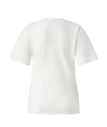 Pinko T-shirt Girocollo con Drappeggio 106455 A35D Bianco
