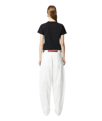 Pinko T-shirt con Logo Ricamato Bussolotto 100355 A2RD Nero