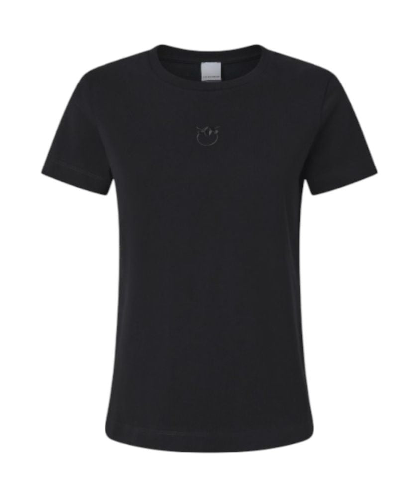 Pinko T-shirt con Logo Ricamato Bussolotto 100355 A2RD Nero