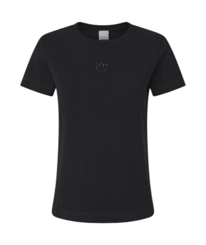 Pinko T-shirt con Logo Ricamato Bussolotto 100355 A2RD Nero