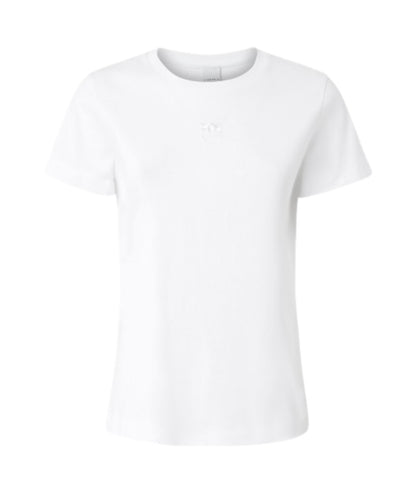 Pinko T-shirt con Logo Ricamato Bussolotto Bianco 4