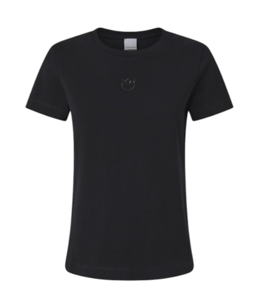 Pinko T-shirt con Logo Ricamato Bussolotto Nero 4