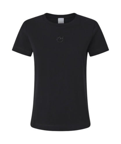 Pinko T-shirt con Logo Ricamato Bussolotto Nero 4