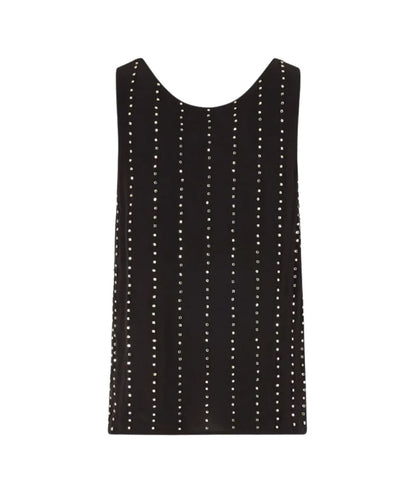 Pinko Top Smanicato con Strass Tessa 106214 A31F Nero