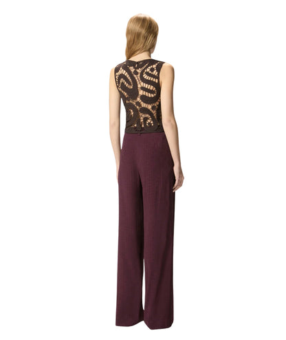 Pinko Top Smanicato in Crochet 106438 A354 Marrone