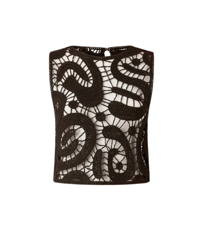 Pinko Top Smanicato in Crochet 106438 A354 Marrone